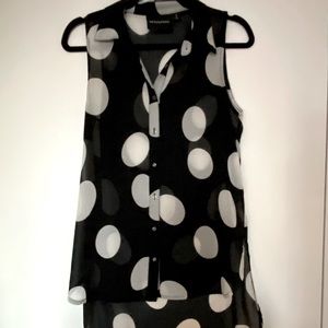 Minkpink size small black and white Polka dot tunic